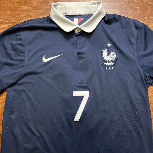 Nike France Jersey M Blue Collared World Cup France Franck Ribery 7